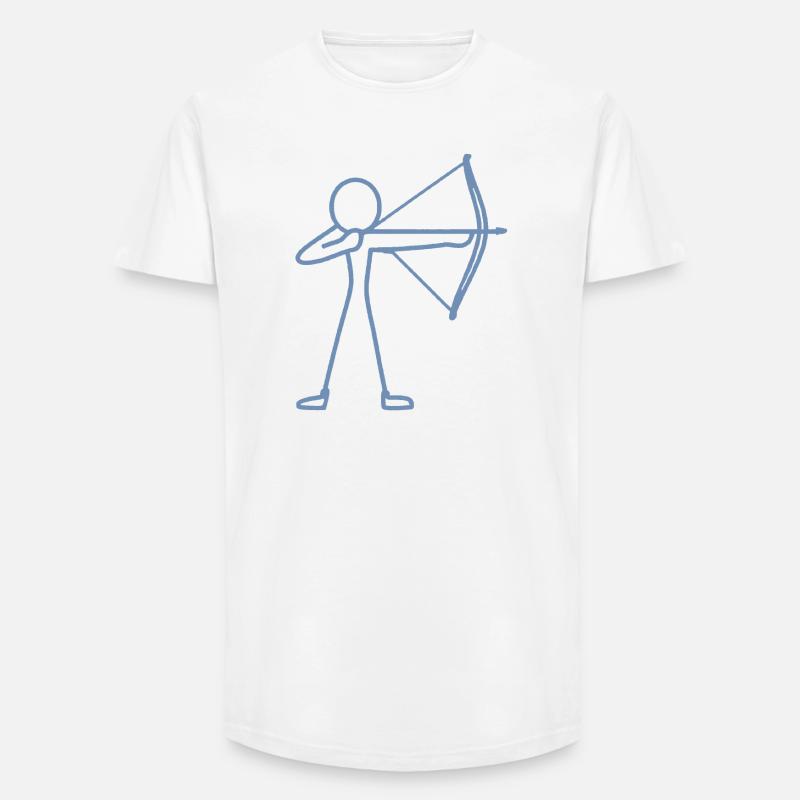 Strichmännchen Bogen Bogenschießen Bogenschütze - Long Fit Männer T-Shirt - Weiß