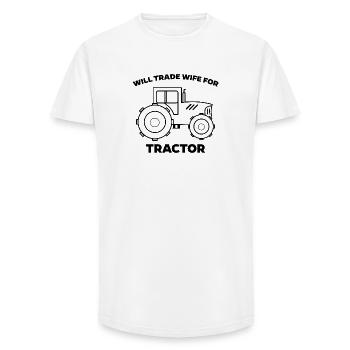 Cool dicton tracteur agriculteur vie paysanne véhicule utilitaire - T-shirt coupe longue homme - blanc - Devant - AI Model Male 185 light (185cm)