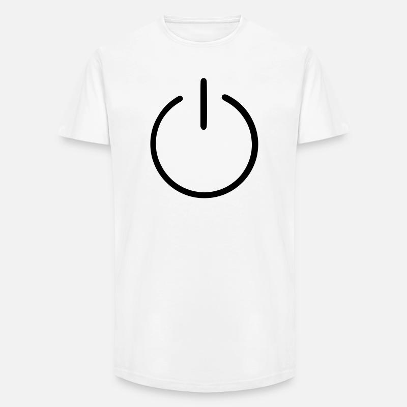 Ein uns Aus Knopf - Long Fit Männer T-Shirt - Weiß