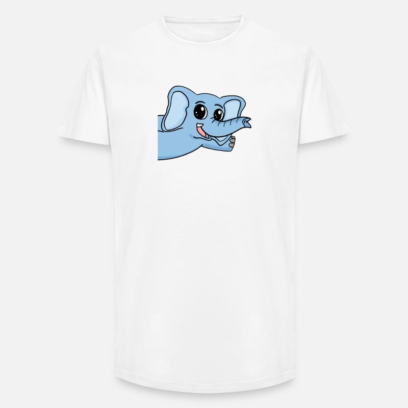 Elephant Greeting Greeting - Long Fit Men's T-Shirt - white