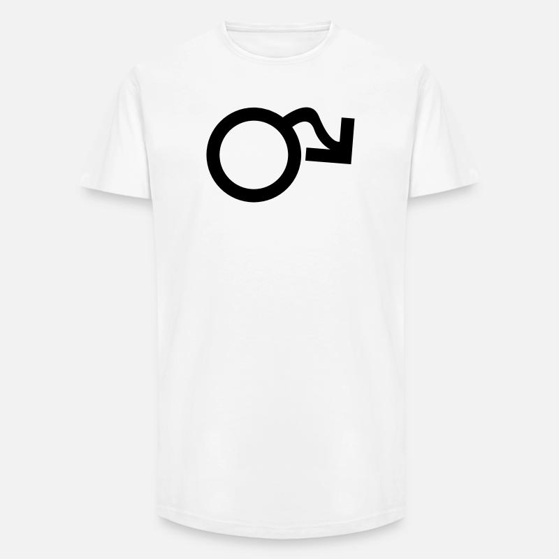 Symbol männlich hängend - Long Fit Männer T-Shirt - Weiß