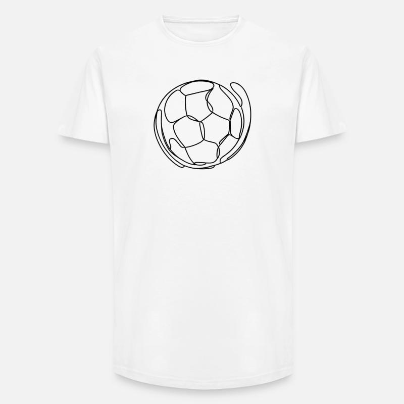Fussball One Line Art - Long Fit Männer T-Shirt - Weiß