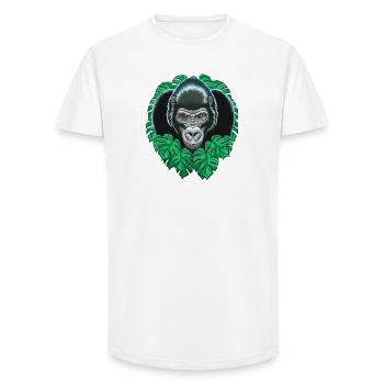 Gorilla-Kopf - Long Fit Männer T-Shirt - Weiß - Vorne - AI Model Male 185 light (185cm)