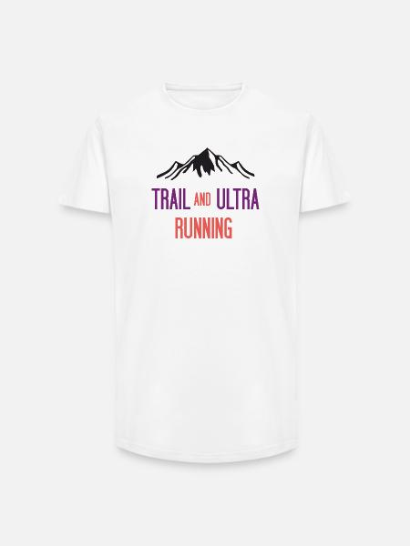 Trail and Ultra Running - Long Fit Men's T-Shirt - white