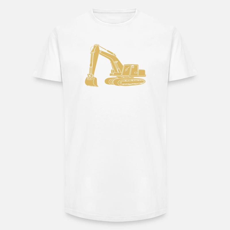 Baggerfahrer Silhouette - Baugeräteführer - Long Fit Männer T-Shirt - Weiß