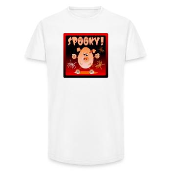 JOYEUX PORCELETS ARAIGNÉES D’HALLOWEEN - T-shirt coupe longue homme - blanc - Devant - AI Model Male 185 light (185cm)