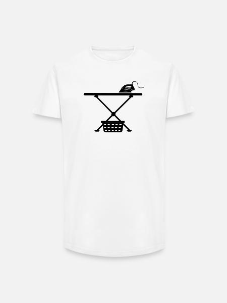 Iron srichplak and laundry basket - Long Fit Men's T-Shirt - white