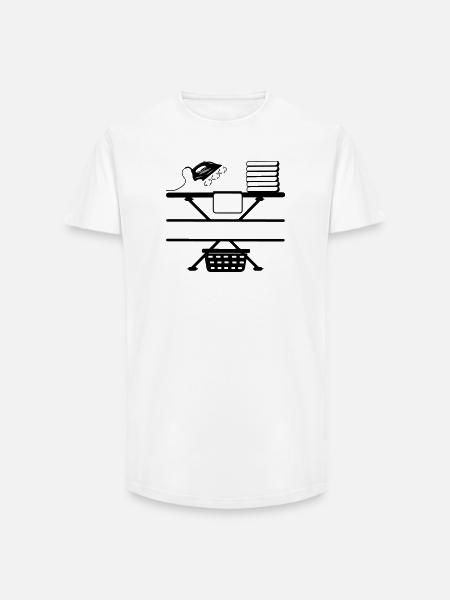 Dampfbügeleisen Paste und Textbanner - Long Fit Männer T-Shirt - Weiß