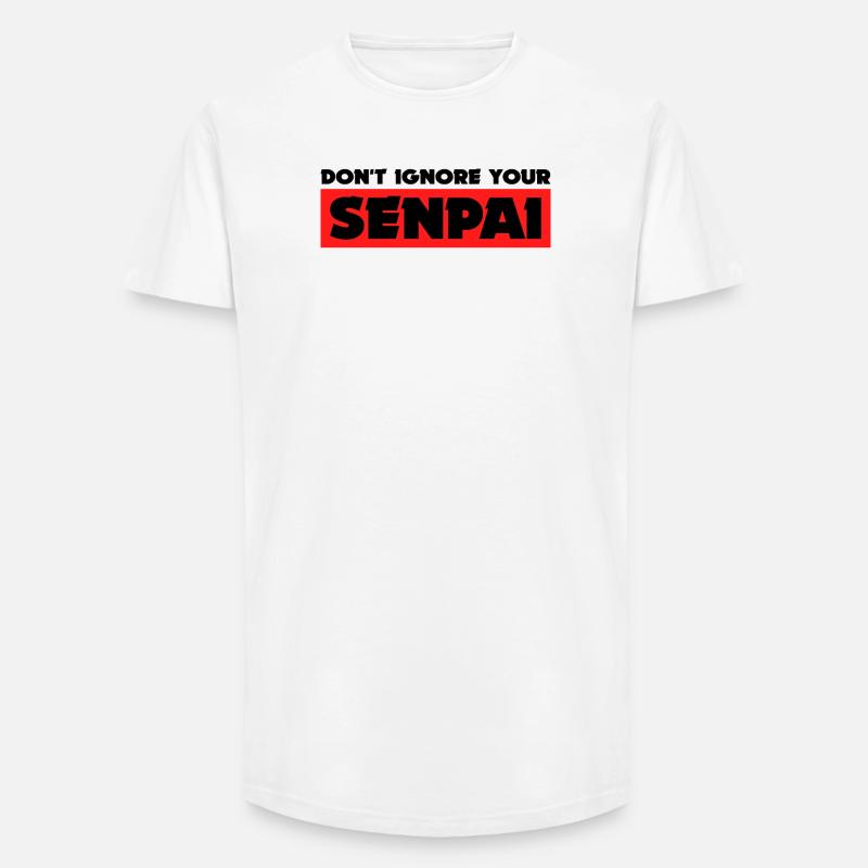 Anime Senpai Manga Statement Animation Mangastyle - Long Fit Männer T-Shirt - Weiß