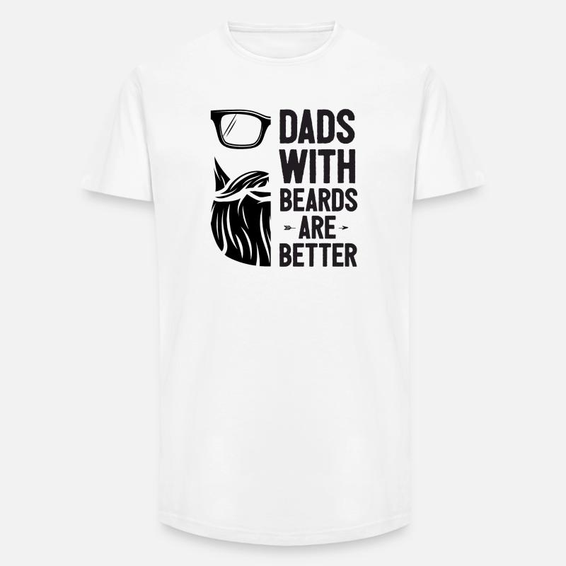 Väter mit Bärten sind besser - Long Fit Männer T-Shirt - Weiß