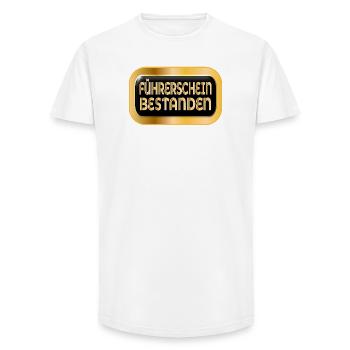 FÜHRERSCHEIN BESTANDEN - GLÜCKWUNSCH AUTOFAHREN - Long Fit Männer T-Shirt - Weiß - Vorne - AI Model Male 185 light (185cm)