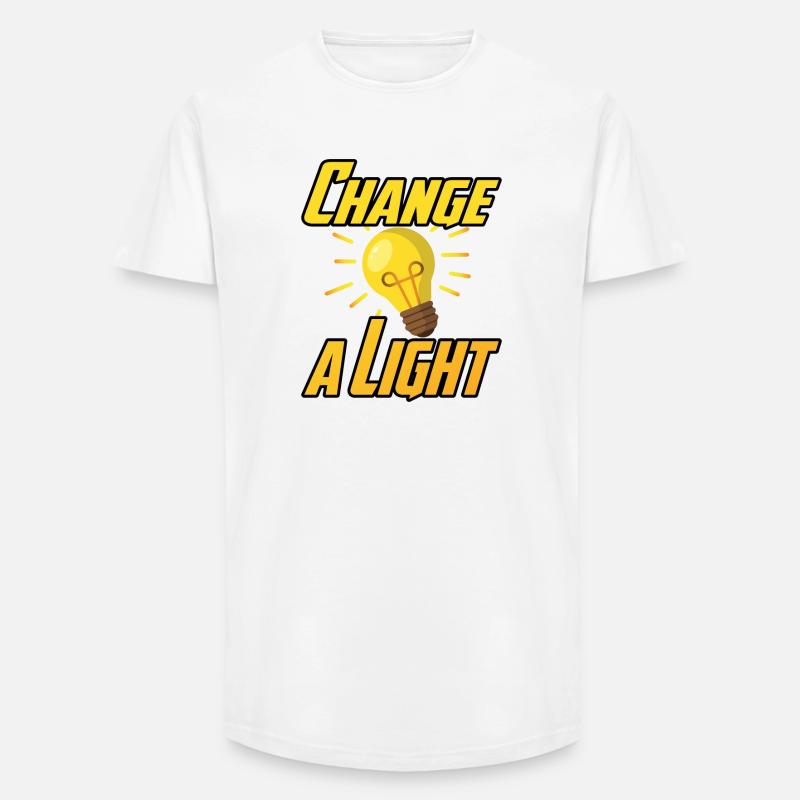Change a Light - Long Fit Männer T-Shirt - Weiß