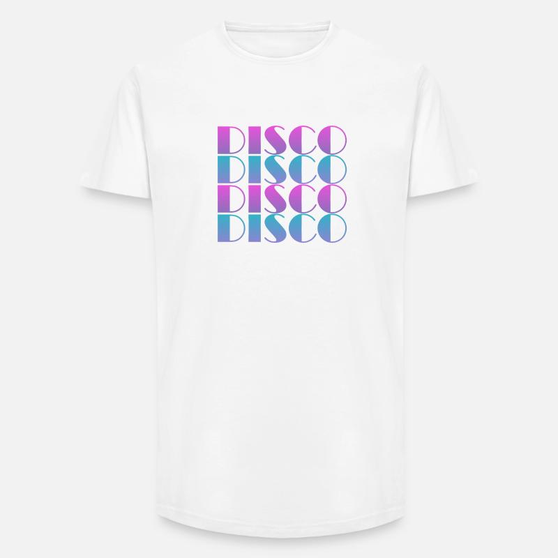 Lebendiges Disco-Textmuster-Design - Long Fit Männer T-Shirt - Weiß