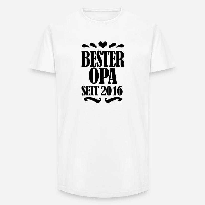 Bester Opa seit 2016 - Opa Geschenkidee - Long Fit Männer T-Shirt - Weiß