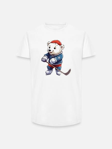 Polar Bear Hockey Player - Long Fit Men's T-Shirt - white