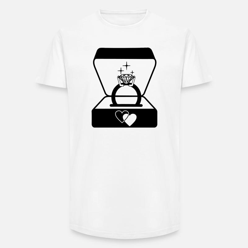 Juwelier Ehering in Box - Long Fit Männer T-Shirt - Weiß