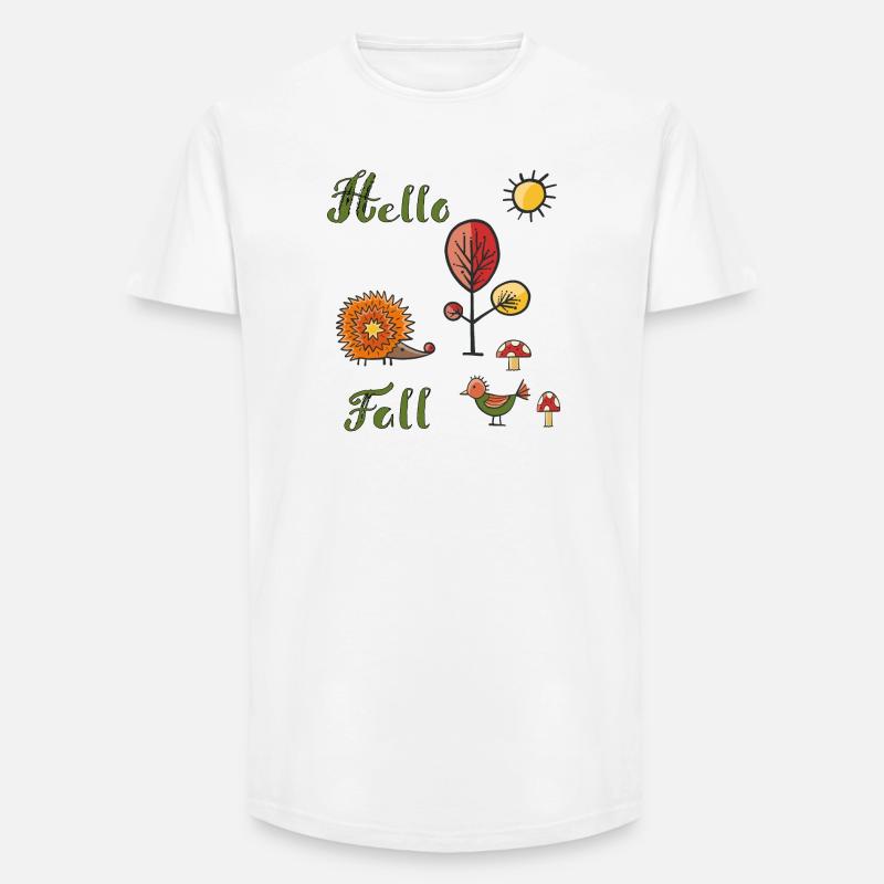 Hello Fall - Long Fit Männer T-Shirt - Weiß