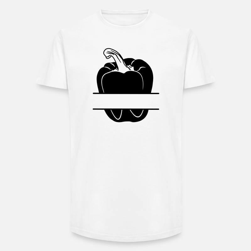 Paprika transparentes Schattenbild - Long Fit Männer T-Shirt - Weiß