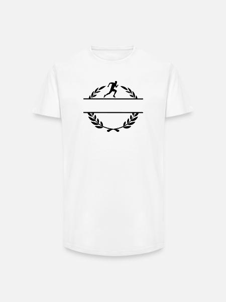 Runner in laurel wreath - Long Fit Men's T-Shirt - white