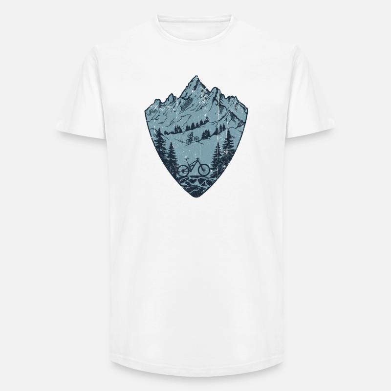 Mountain Trail Riders Shield - Long Fit Männer T-Shirt - Weiß