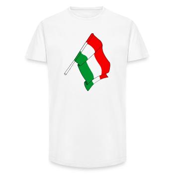 drapeau Hongrie - T-shirt coupe longue homme - blanc - Devant - AI Model Male 185 light (185cm)