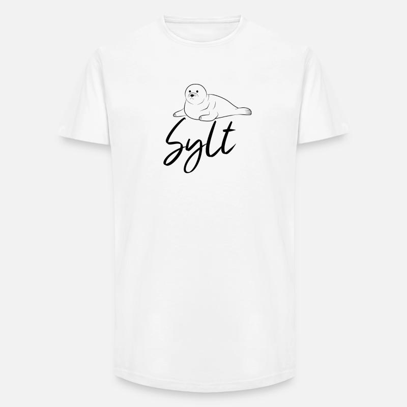 Sylt Robbe - Long Fit Männer T-Shirt - Weiß