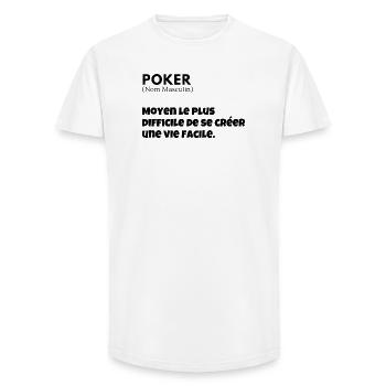 La splendeur du POKER! - T-shirt coupe longue homme - blanc - Devant - AI Model Male 185 light (185cm)