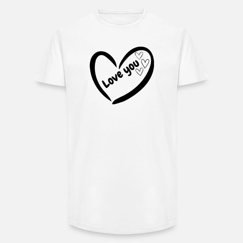 Herzsilhouette Mädchen Design - Long Fit Männer T-Shirt - Weiß