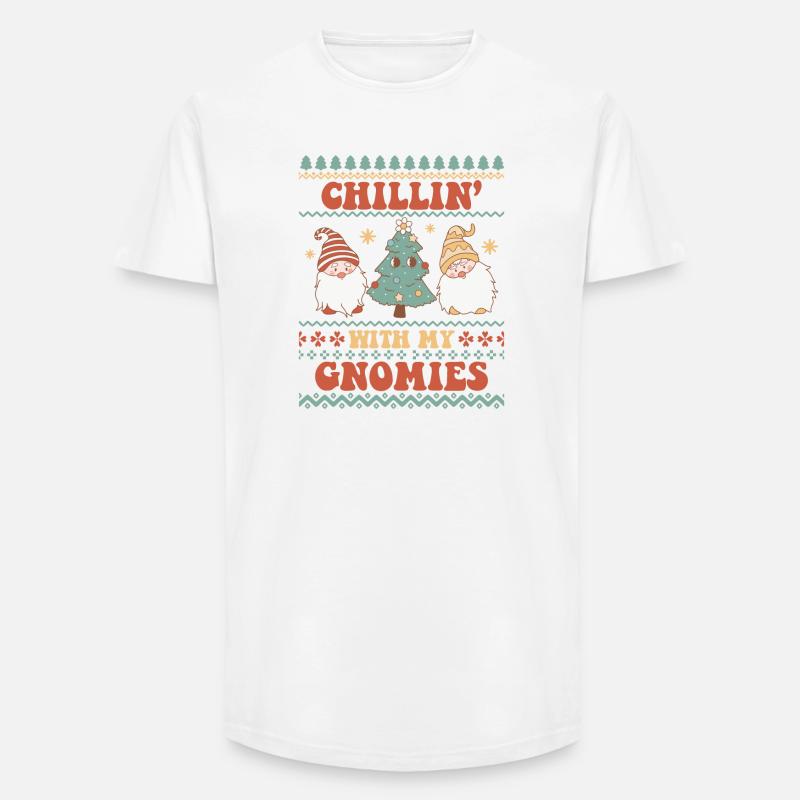 Pull de Noël moche - T-shirt coupe longue homme - blanc