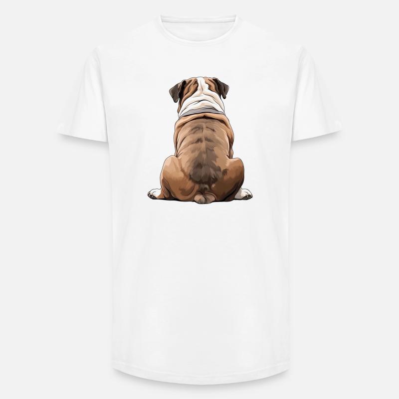 Bulldogge - Long Fit Männer T-Shirt - Weiß