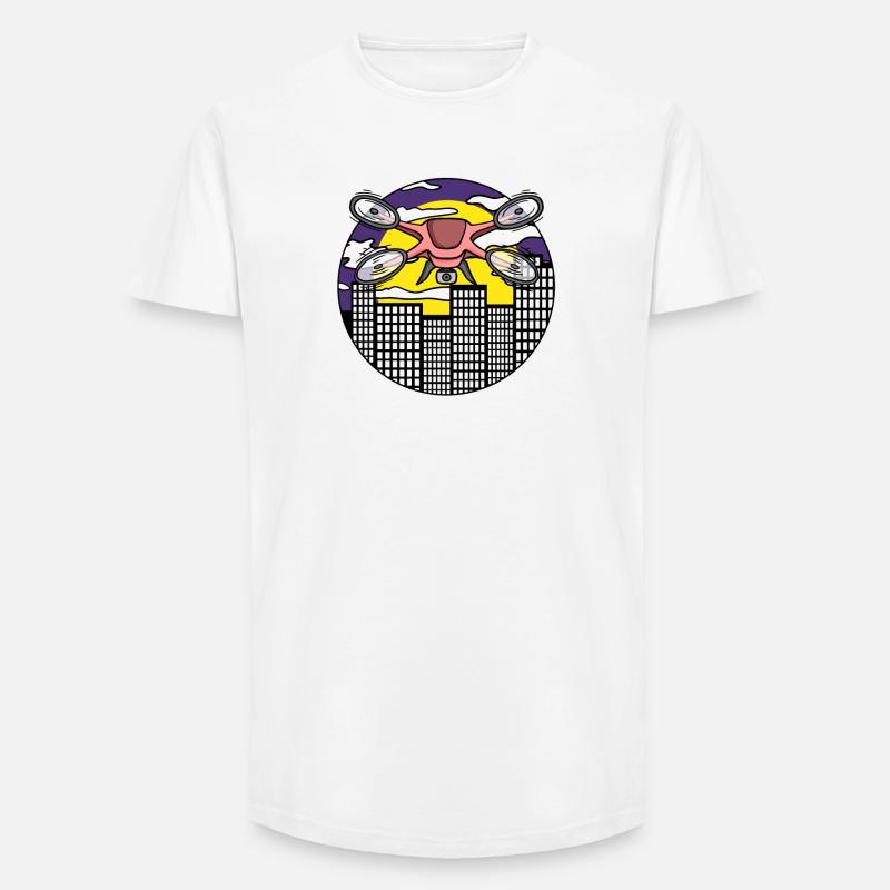 Drone Drone Drones - T-shirt coupe longue homme - blanc