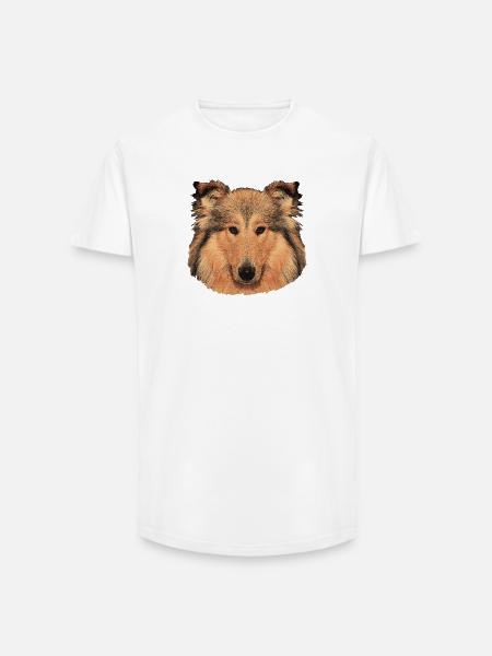 hunde tees mädchen, langhaar collie - Long Fit Männer T-Shirt - Weiß