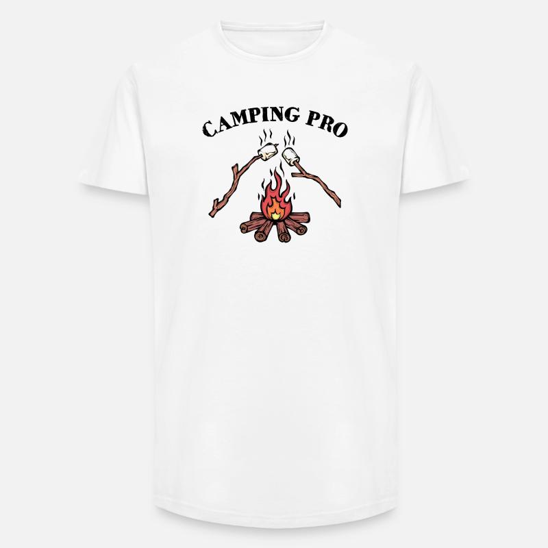 Lagerfeuer Campingplatz Statement Camping Camper - Long Fit Männer T-Shirt - Weiß