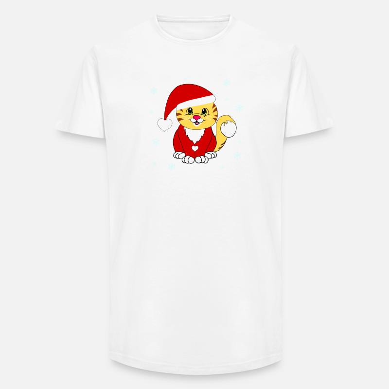 weihnachtskater - Long Fit Männer T-Shirt - Weiß