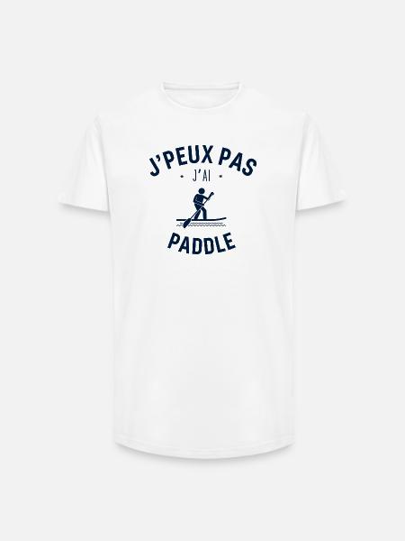 J peux pas j ai paddle - T-shirt coupe longue homme - blanc