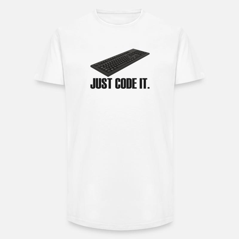 Just Code it - Long Fit Männer T-Shirt - Weiß
