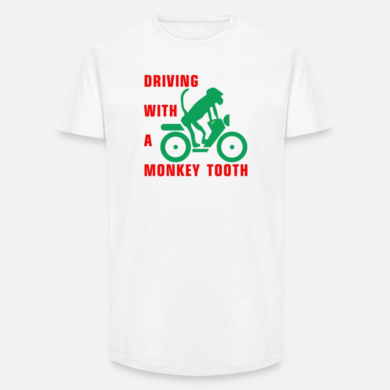 Driving with a monkey tooth - Affenzahn - Long Fit Männer T-Shirt - Weiß