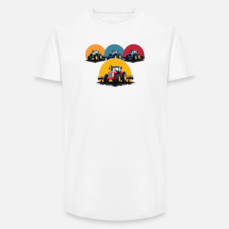 Bauer Traktor - Long Fit Männer T-Shirt - Weiß