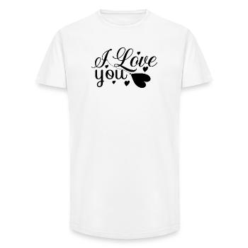 I love you - Long Fit Men's T-Shirt - white - Front - AI Model Male 185 light (185cm)