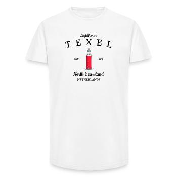 Texel, Nordseeinsel der Niederlande Zeichnung - Long Fit Männer T-Shirt - Weiß - Vorne - AI Model Male 185 light (185cm)