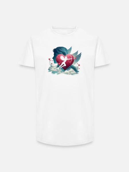 Cupid Archer Heart Artwork - Long Fit Men's T-Shirt - white