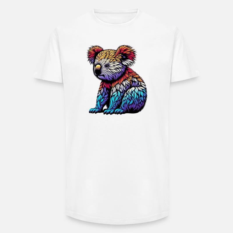 Koala - Long Fit Männer T-Shirt - Weiß