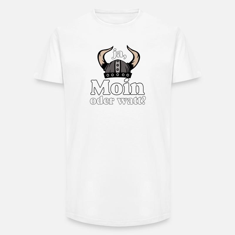 Ja Moin oder Watt? Nordisch Humor - Long Fit Männer T-Shirt - Weiß
