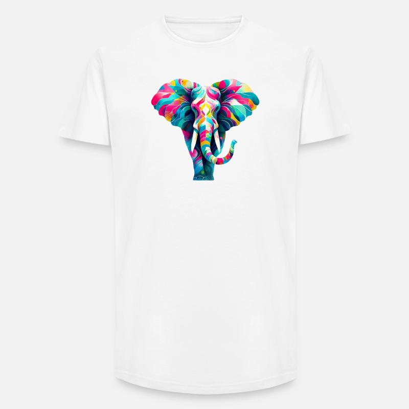 Elefant - Long Fit Männer T-Shirt - Weiß