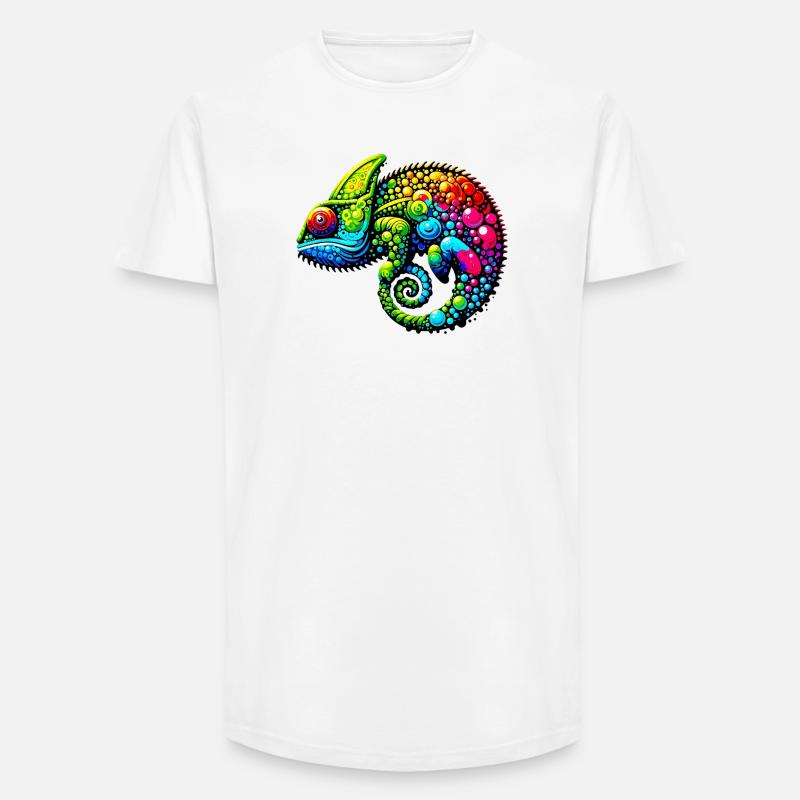 Chamäleon - Long Fit Männer T-Shirt - Weiß