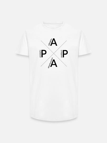 pappa logotyp hjälte pappa motivation symbol varumärke ikon - T-shirt herr med lång passform - vit
