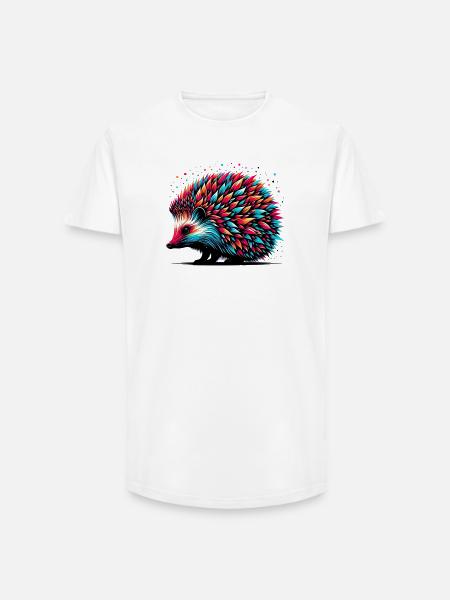 Hérisson - T-shirt coupe longue homme - blanc