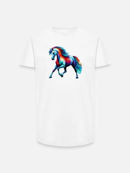 Horse - Long Fit Men's T-Shirt - white