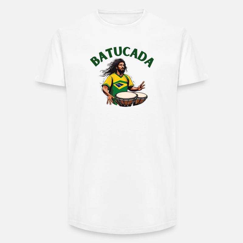 Batucada, batucada player, percussion - Long Fit Men's T-Shirt - white