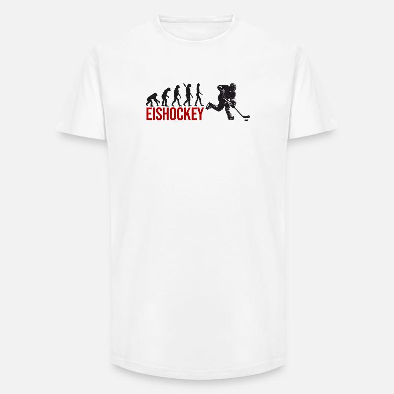 Evolution Eishockey - Long Fit Männer T-Shirt - Weiß